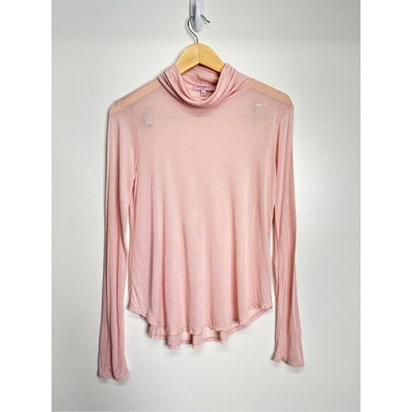 Calypso Pink Turtleneck Long Sleeve Cashmere‎ Blend Shirt Size Small - Picture 2 of 6